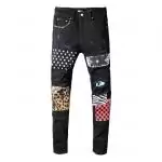 amiri jeans denim dirty indigo art patch black aged